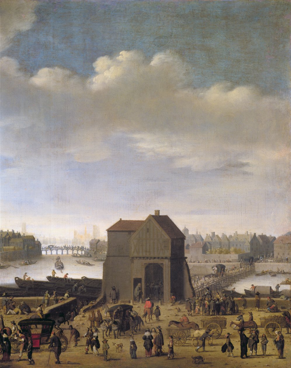 Kilátás a hídra és a Quai de la Tournelle-re, 1645 körül (167349 részlet) alkotó: Theodor Matham