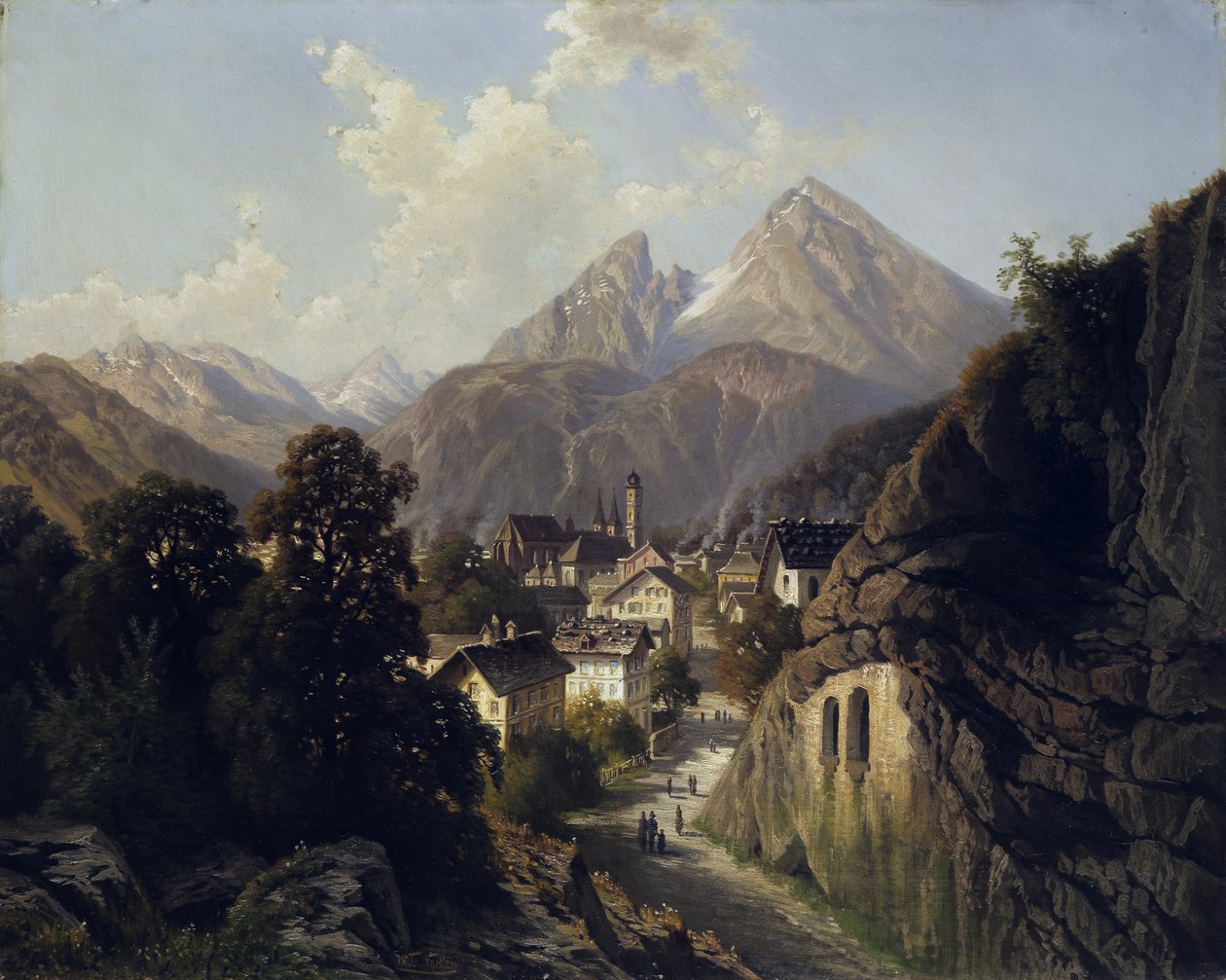 Kilátás nyílik Berchtesgadenre alkotó: Theodor Nocken