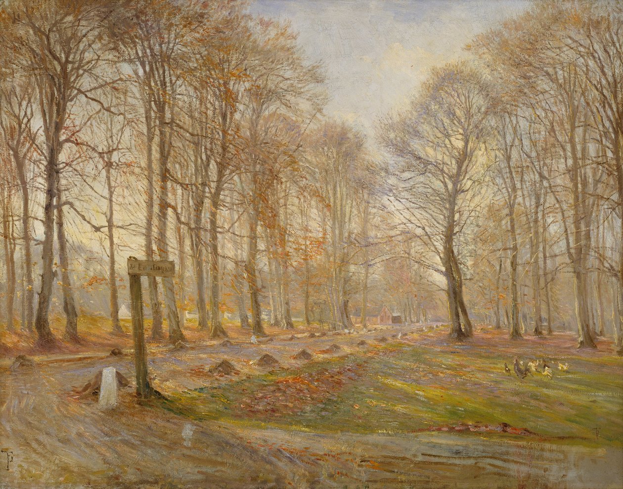 Késő őszi nap a Jægersborg Deer Parkban, Koppenhágától északra alkotó: Theodor Esbern Philipsen