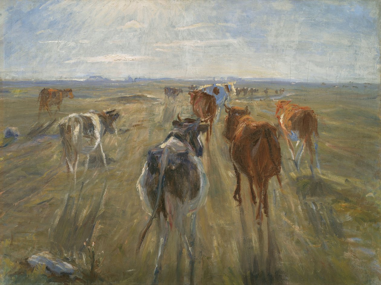Hosszú árnyak. Szarvasmarha Saltholm szigetén alkotó: Theodor Esbern Philipsen