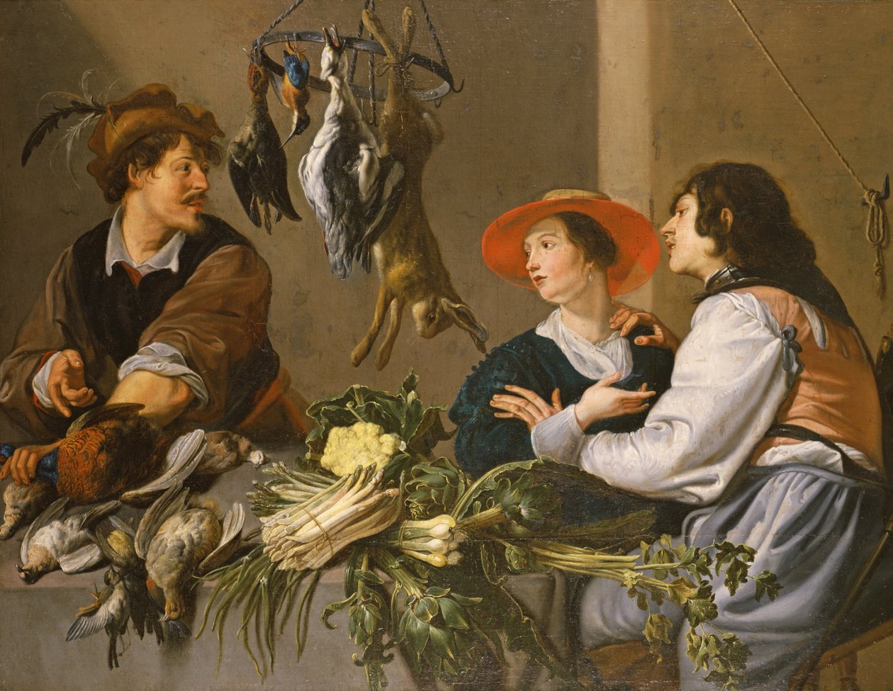 Vad- és zöldségárusok alkotó: Theodor Rombouts