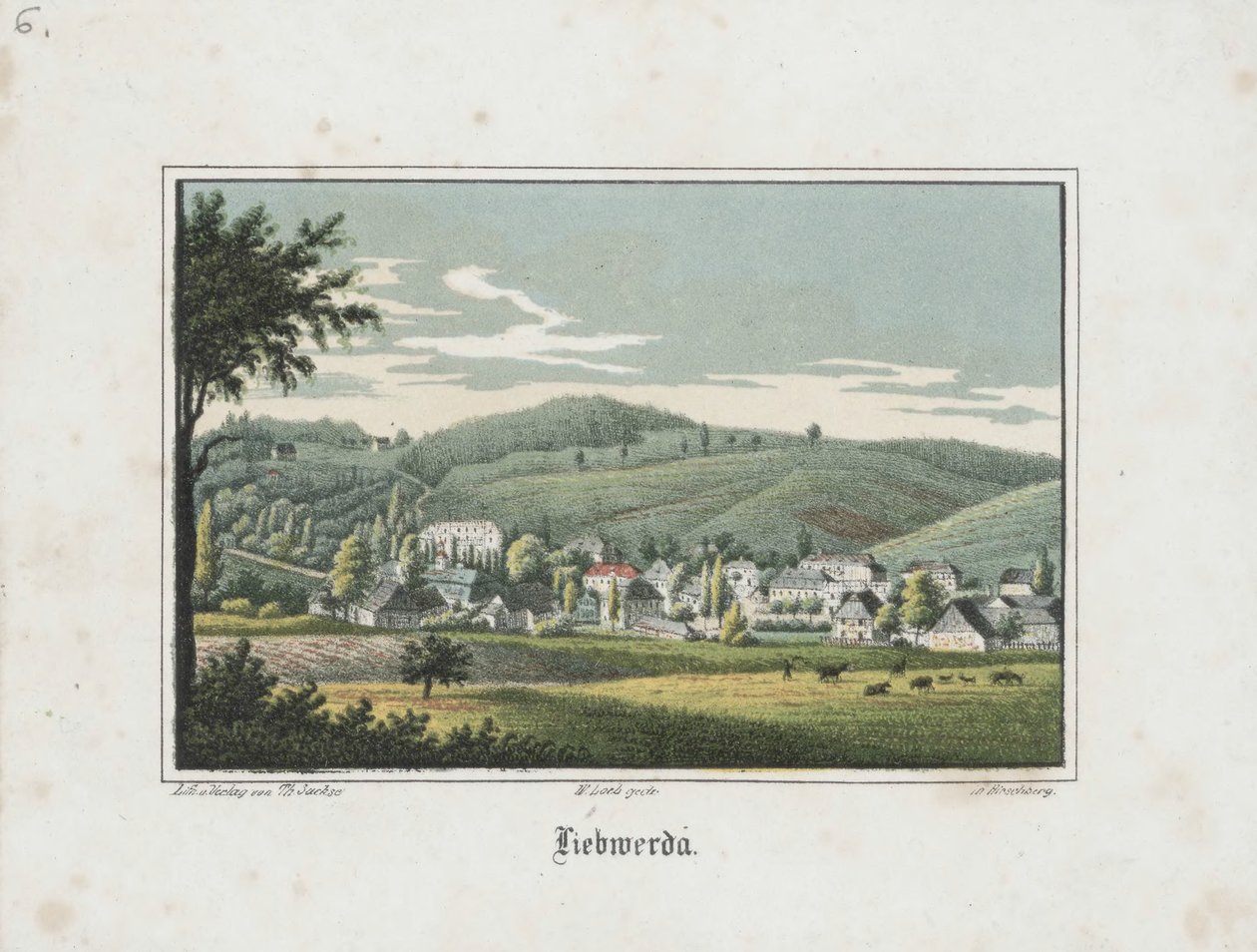 Liebwerda Friedrichsruh felől nézve alkotó: Theodor Sachse