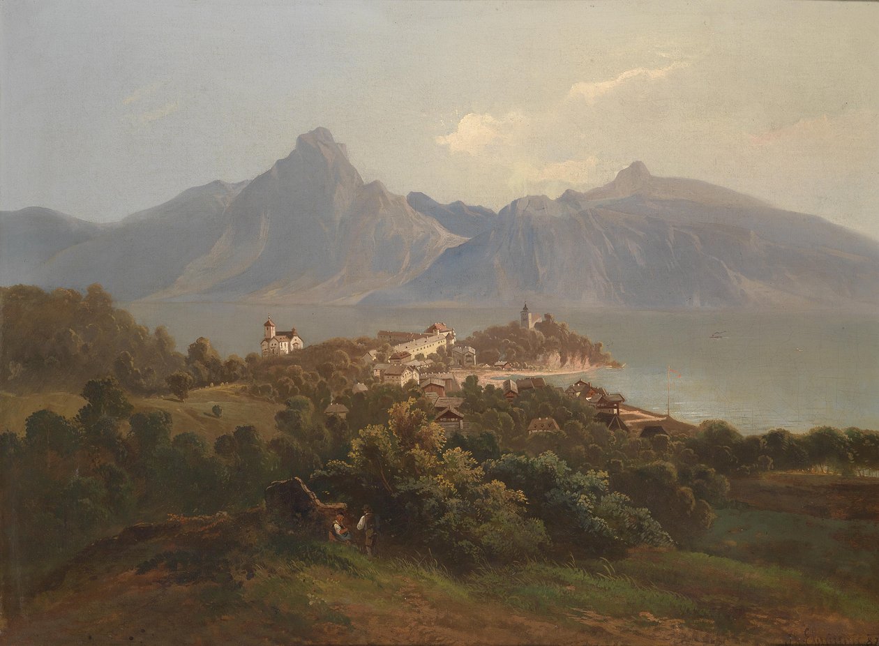 Kilátás Traunkirchenre alkotó: Theodor von Ehrmanns  
