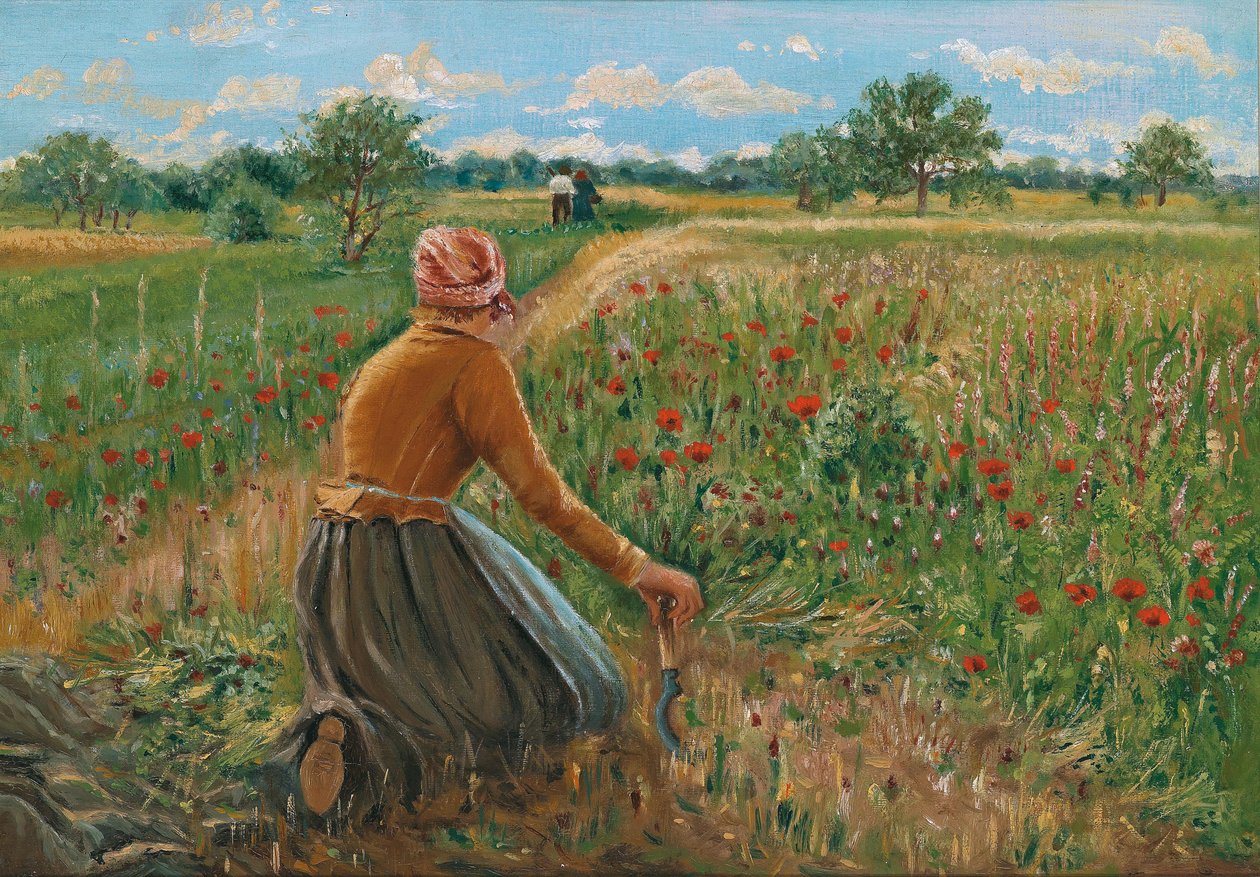 Térdelő parasztasszony sarlóval alkotó: Theodor von Hormann