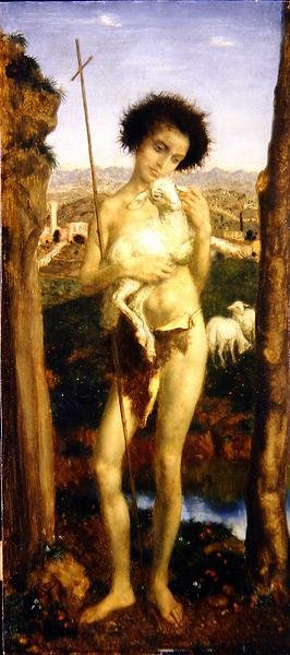 Keresztelő Szent János (olaj, tábla) alkotó: Theodor Baierl