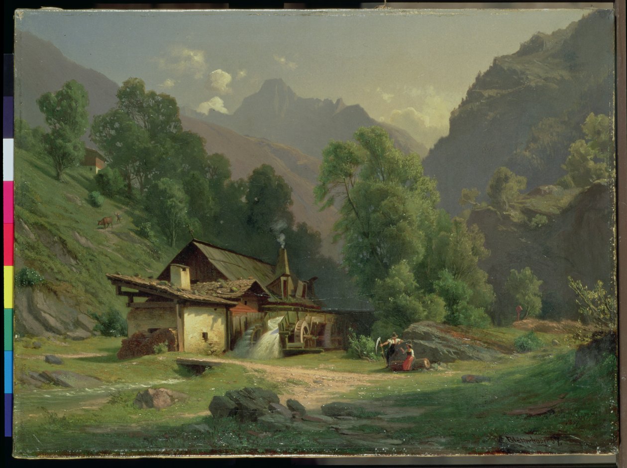 Kovácsház egy völgyben, 1857 alkotó: Theodor Blatterbauer