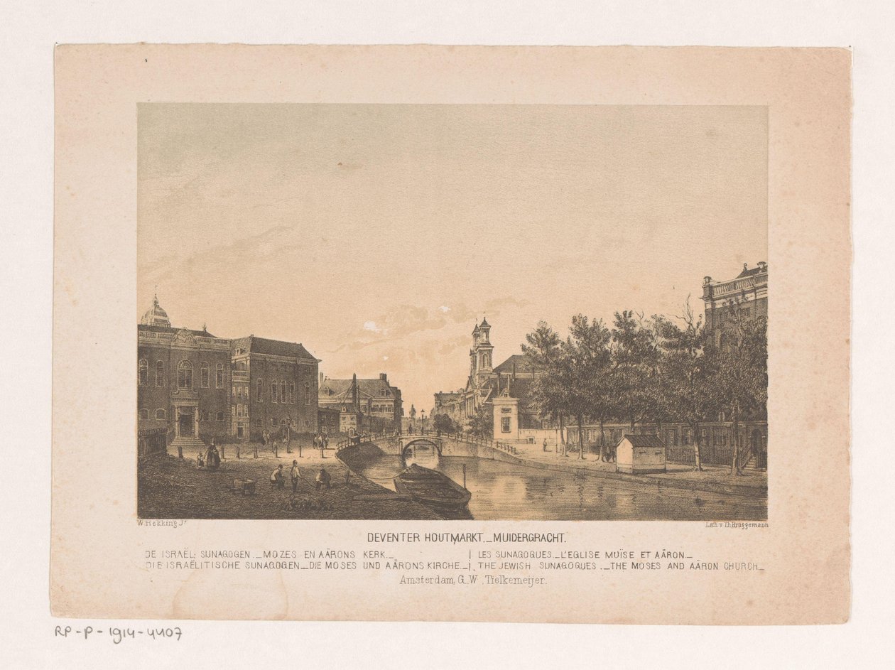 Deventer Houtmarkt és Muidergracht Amszterdamban Deventer Houtmarkt Muidergracht (cím az objektumon) alkotó: Theodor Brüggemann