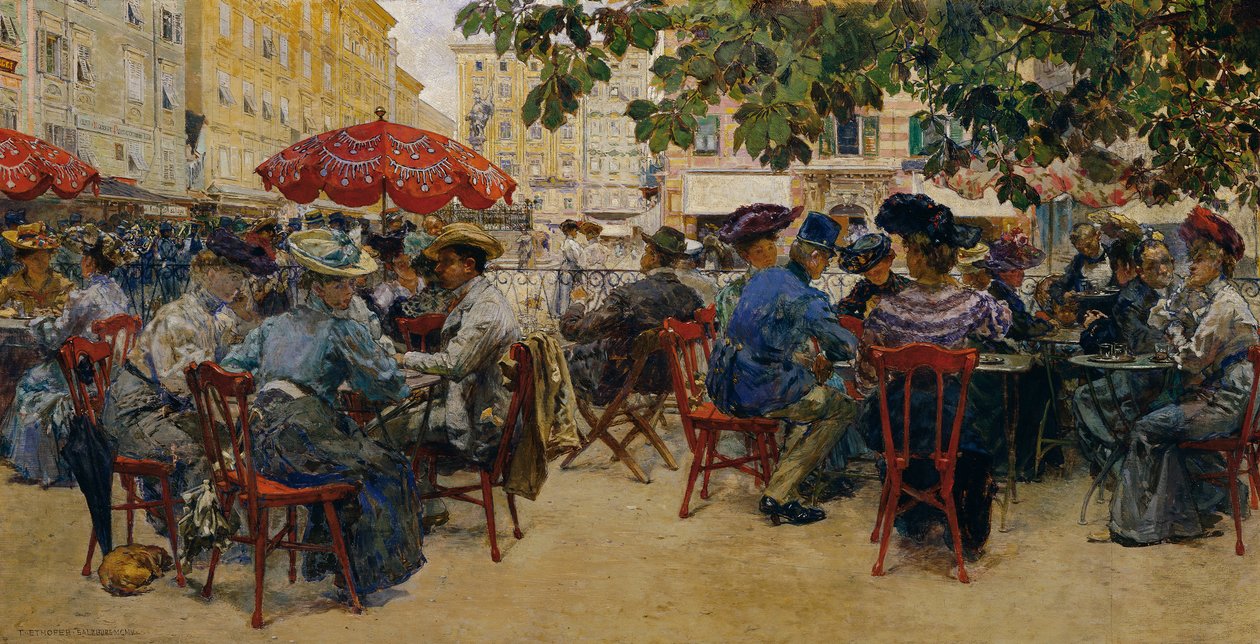 Cafe Tomaselli Salzburgban alkotó: Theodor Josef Ethofer