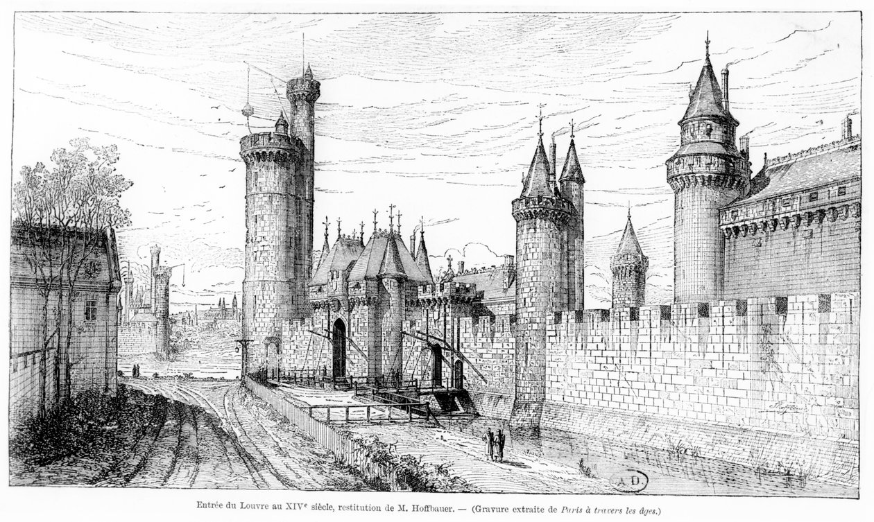 A Louvre 14. századi bejárata, 1885 alkotó: Theodor Josef Hubert Hoffbauer