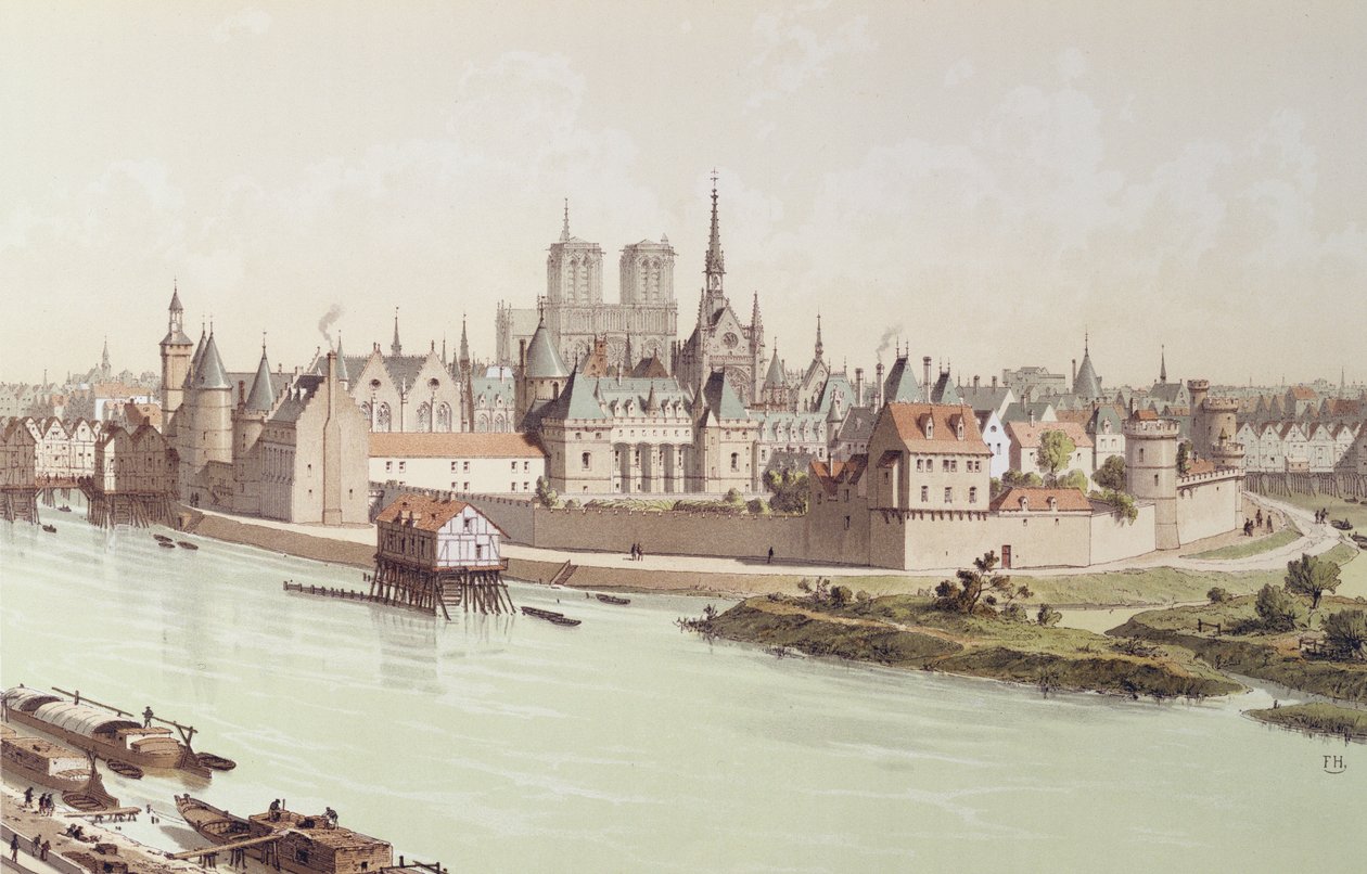 Ile de la Cite 1530-ban alkotó: Theodor Josef Hubert Hoffbauer