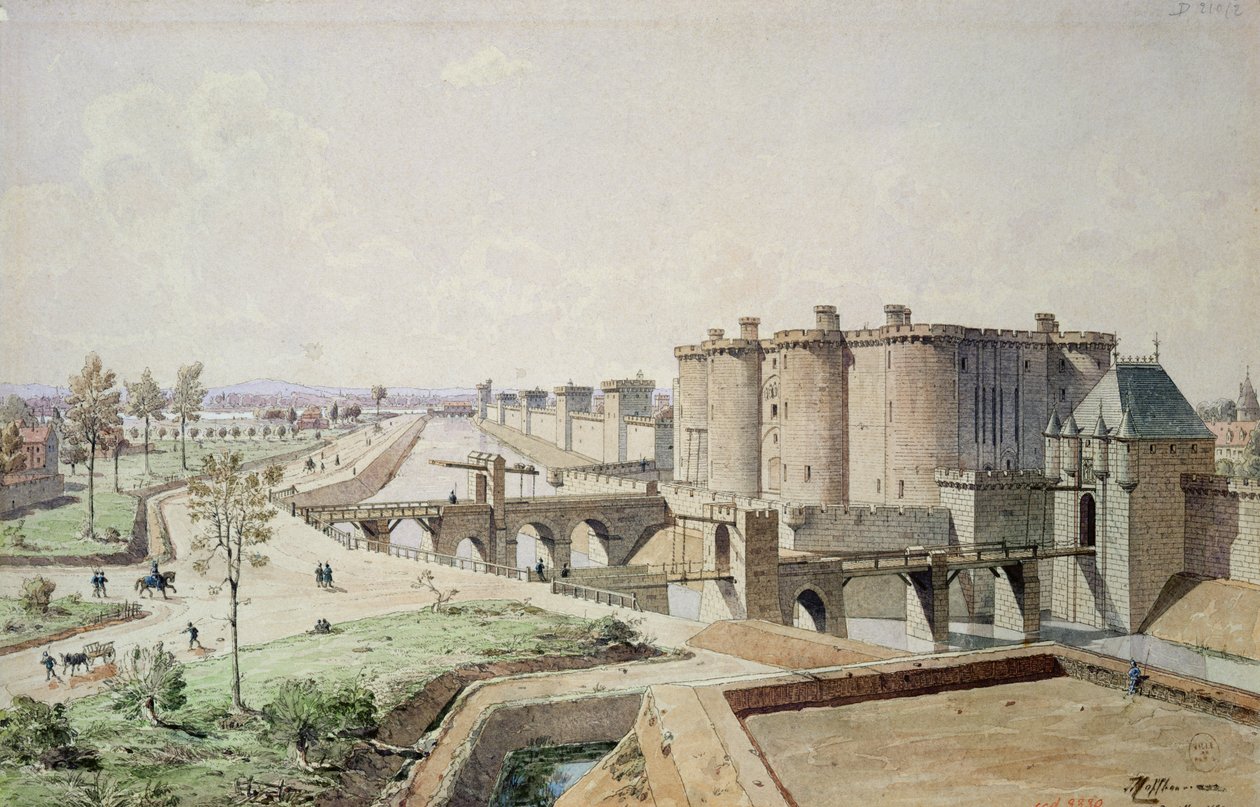 A Bastille 1420-ban (toll, tinta és WC papíron) alkotó: Theodor Josef Hubert Hoffbauer