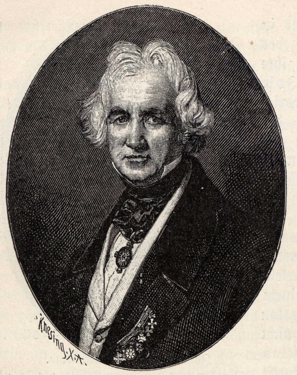 Christian Daniel Rauch szobrászművész portréja 1777-1857. alkotó: Theodor Knesing