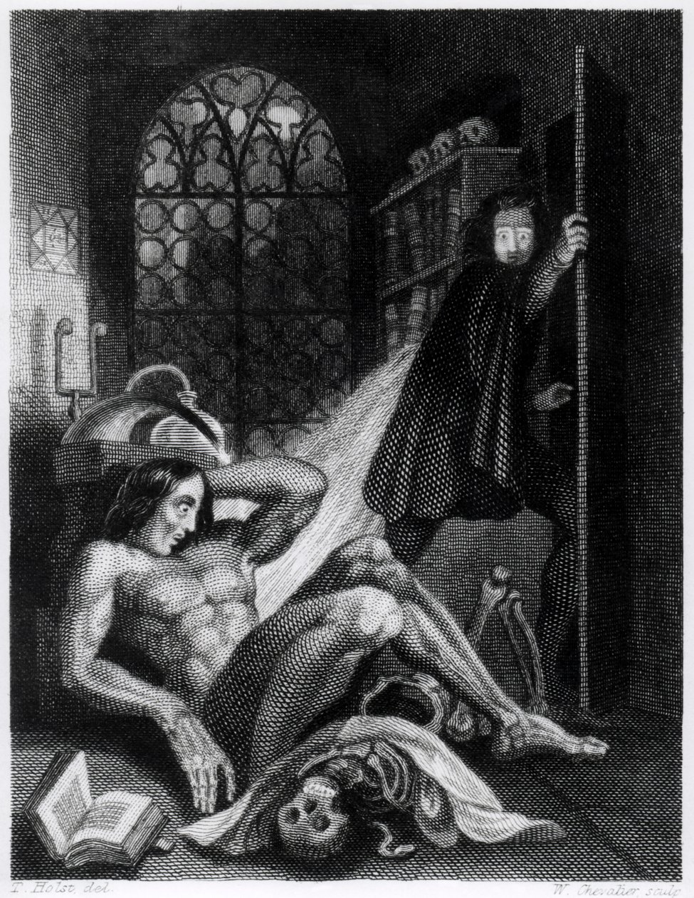 Illusztráció Mary Shelley (1797-1851) „Frankenstein” című művéből alkotó: Theodor M. von Holst