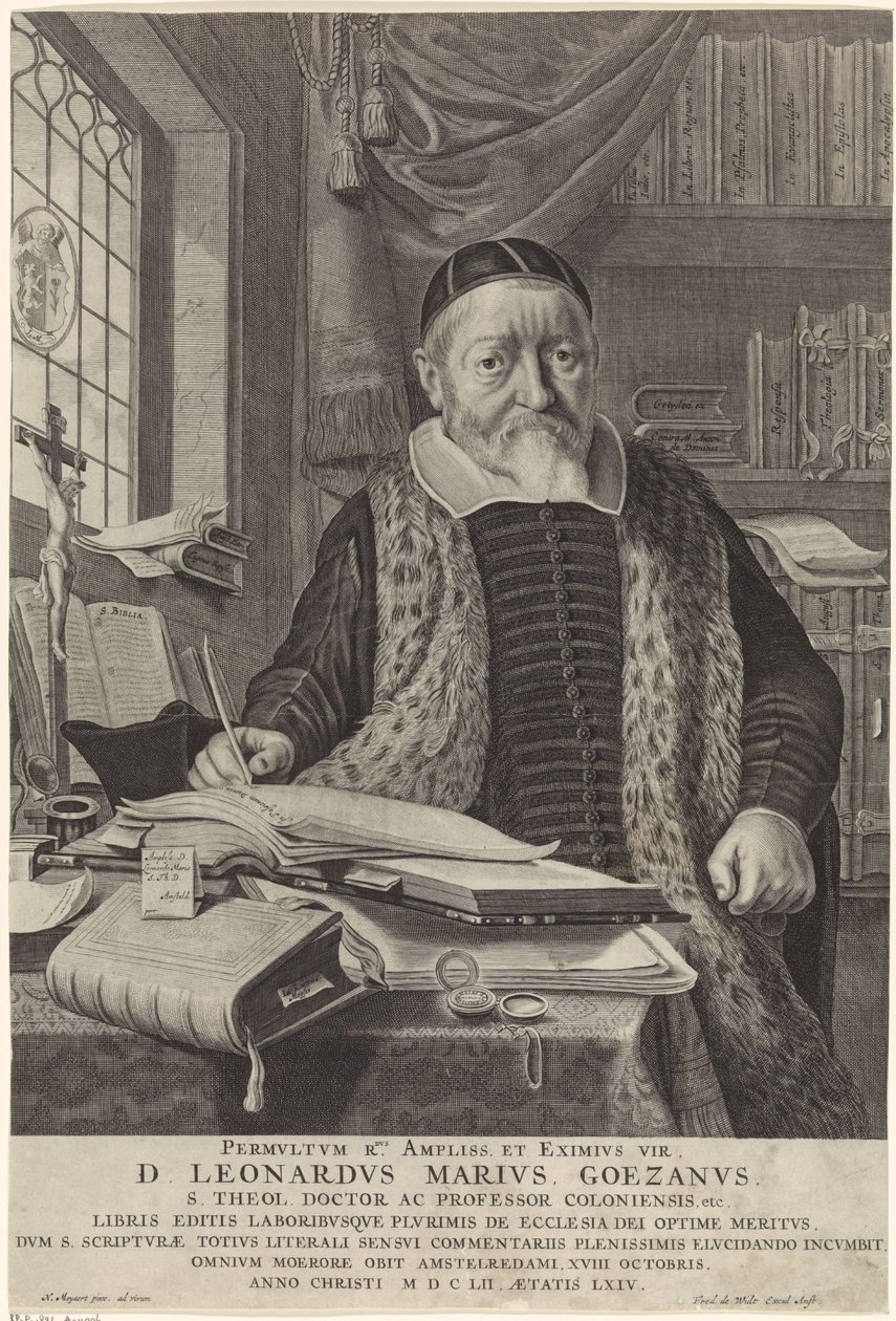 Leonard Marius van der Goes portréja dolgozószobában alkotó: Theodor Matham