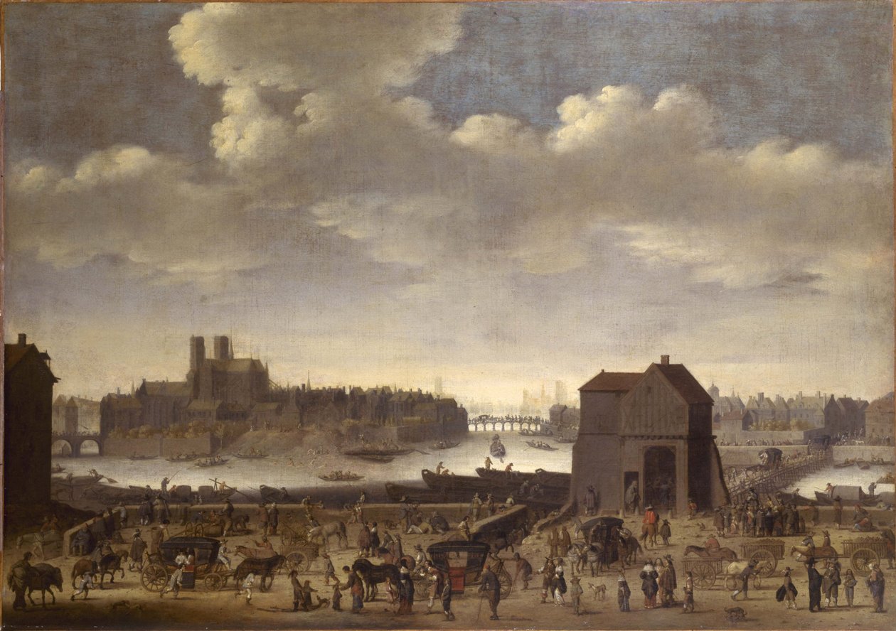 A Quai és a Pont de la Tournelle, 1646 körül, 1646 körül (olaj, vászon) alkotó: Theodor Matham
