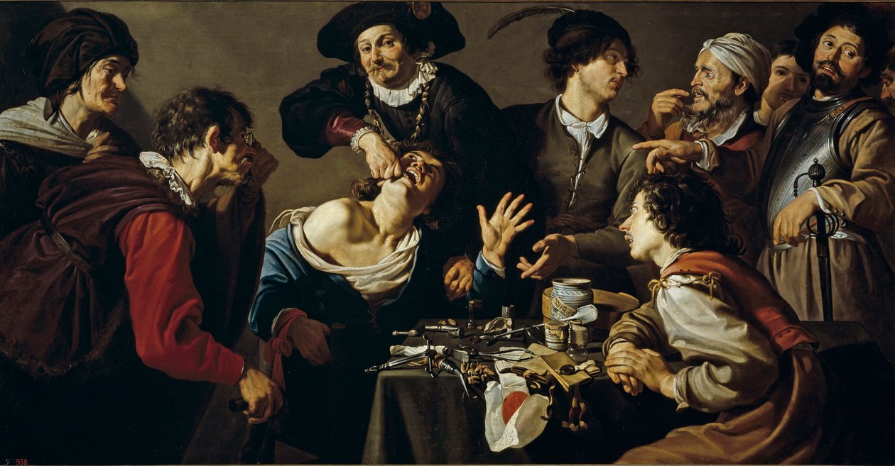 Le charlatan – Theodore Rombouts (1597-1637) hájasmentője alkotó: Theodor Rombouts