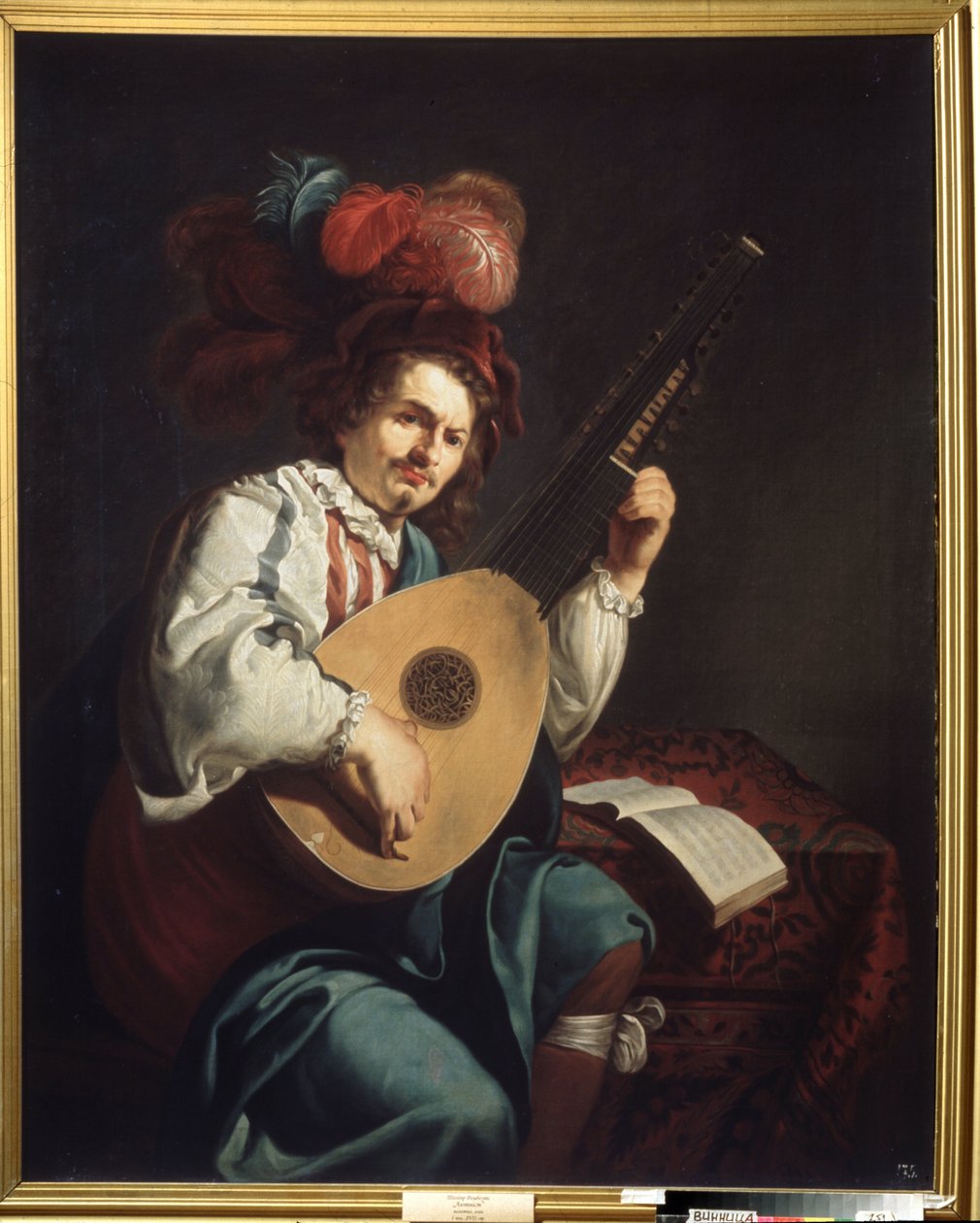 Theodor Rombouts (1597-1637) festménye "A lantjátékos" 17. századi Regionális Művészeti Múzeum, Vinnica alkotó: Theodor Rombouts