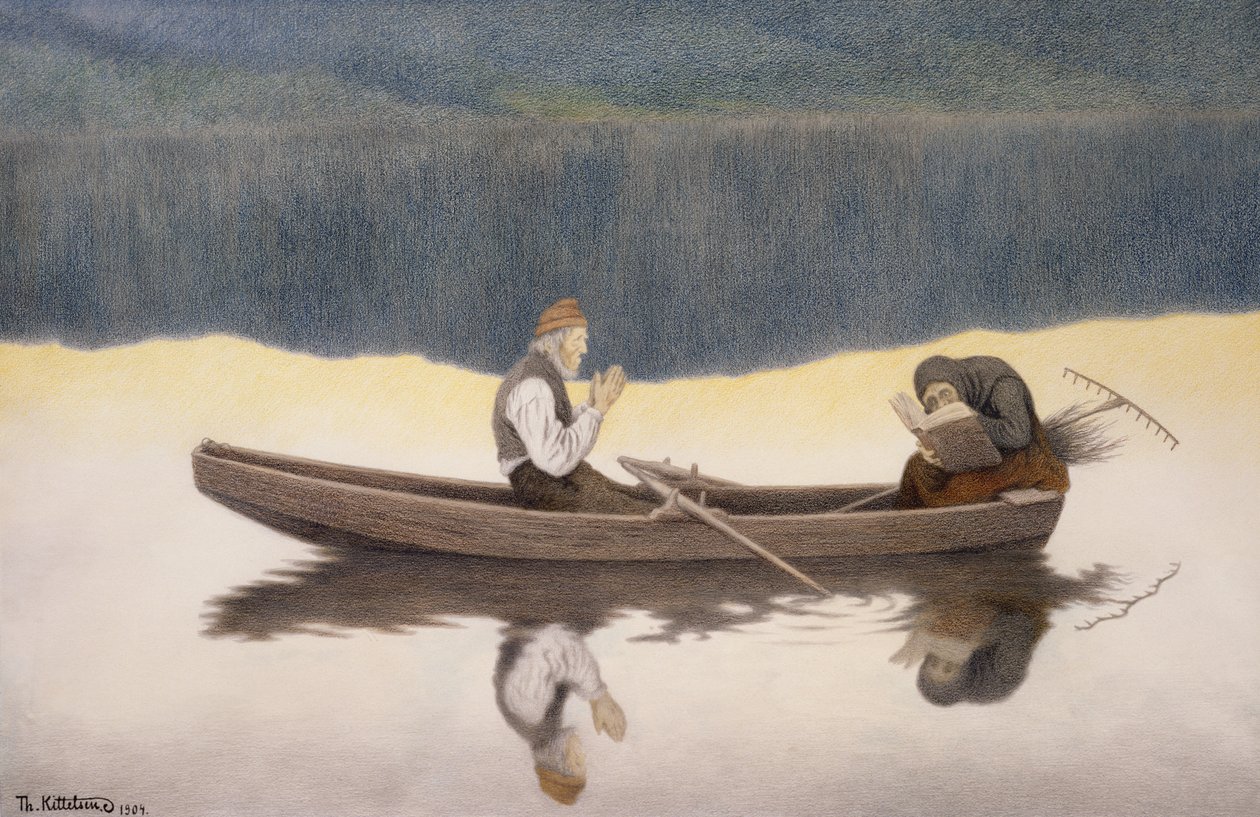 Tó és folyó felett alkotó: Theodor Kittelsen