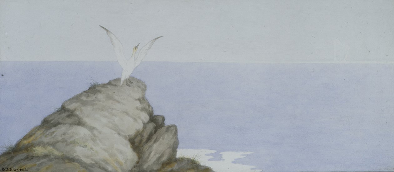 Tengeri madár (akvarell papíron) alkotó: Theodor Kittelsen