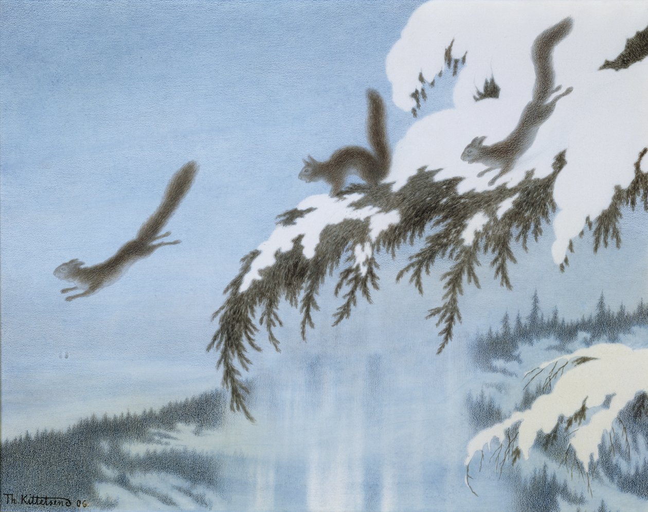 Mókus repülés közben alkotó: Theodor Kittelsen