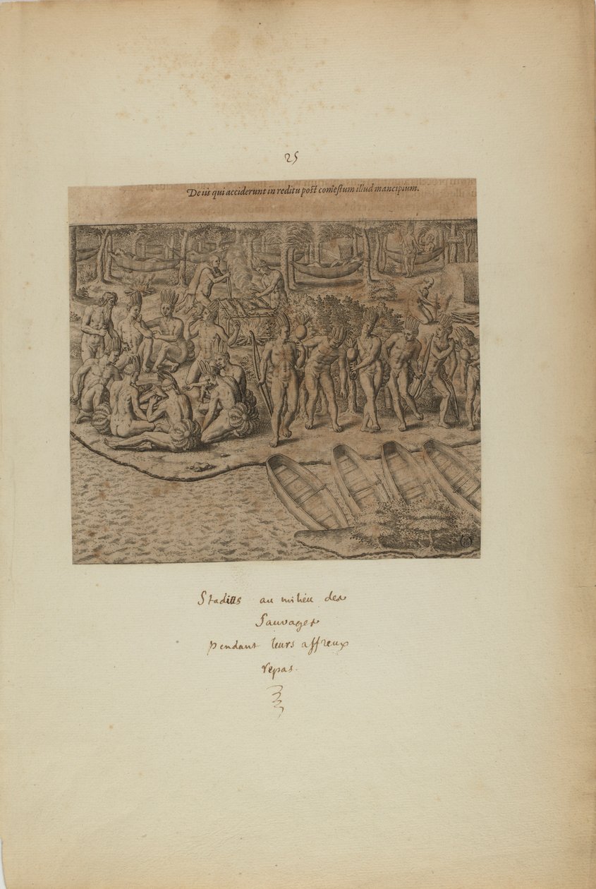 De Iss qui Acciderunt in Reditu Post Comestum Illud Mancipium. (a könyvből, Americae, harmadik rész) alkotó: Theodor de Bry