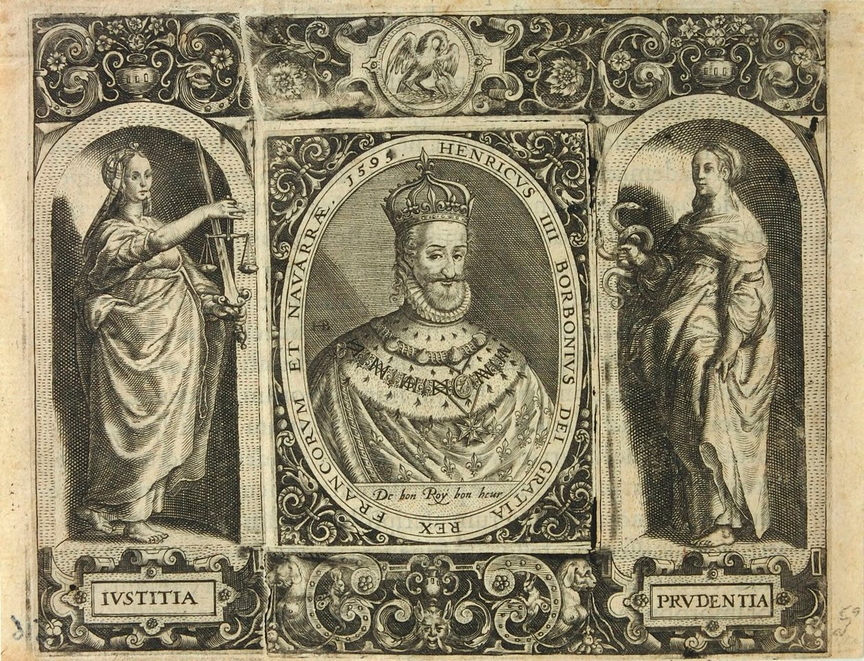 Henricus IIII Borbonius Dei Gratia Rex Francorum et Navarrae 1595 / Bry, Jean Théodore de Bry, Jean Théodore de alkotó: Theodor de Bry