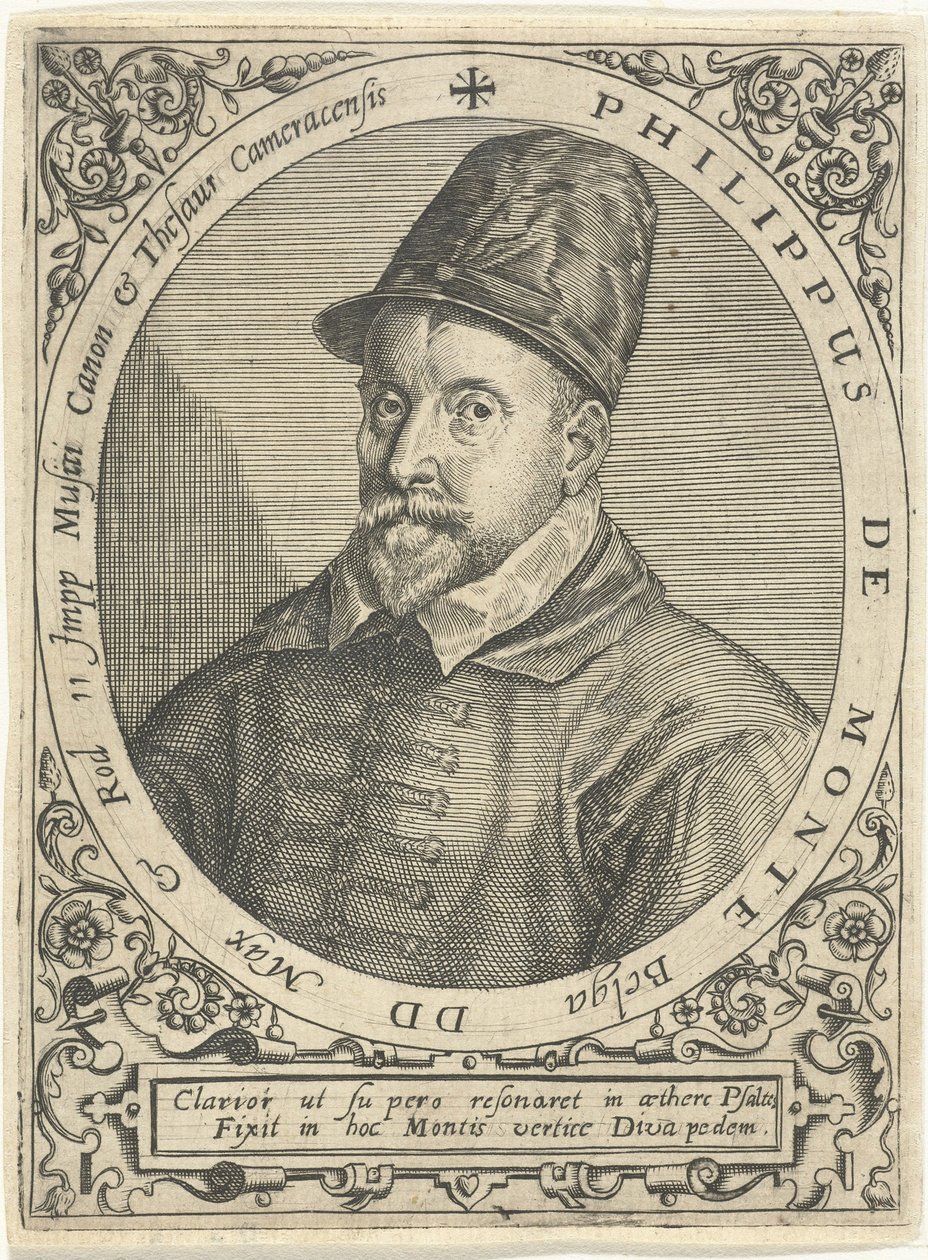 Philippe de Monte zeneszerző portréja 1521-1603, c. 1598 alkotó: Theodore de Bry