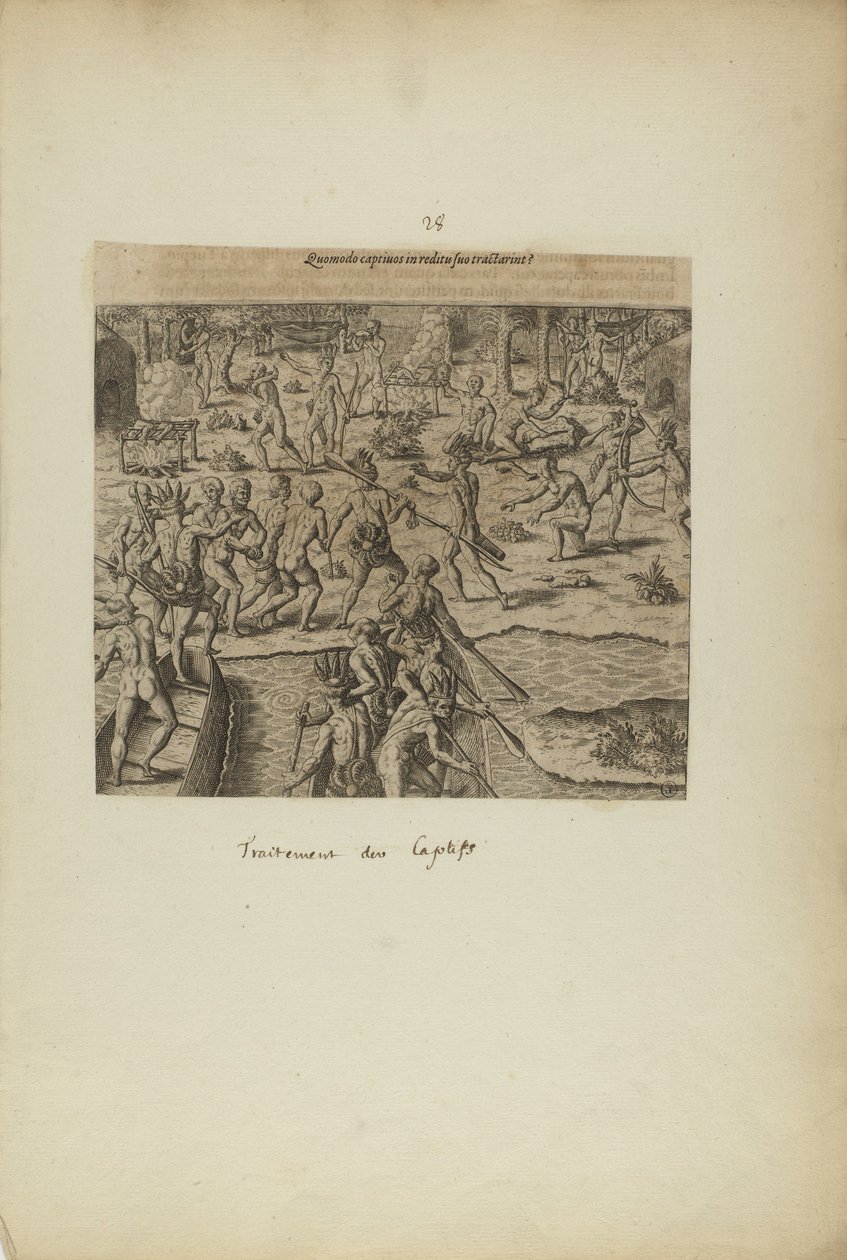 Quomodo Captivos in Reditu Suo Tractarint() (a könyvből, Americae, harmadik rész) alkotó: Theodor de Bry