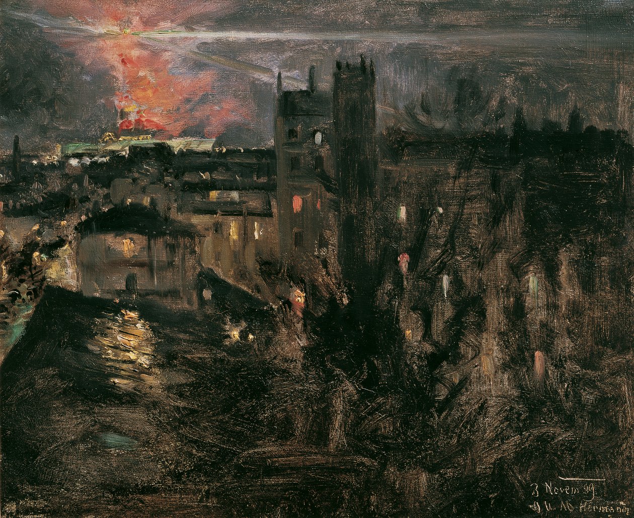 Párizs éjszaka az Eiffel-toronnyal alkotó: Theodor von Hormann