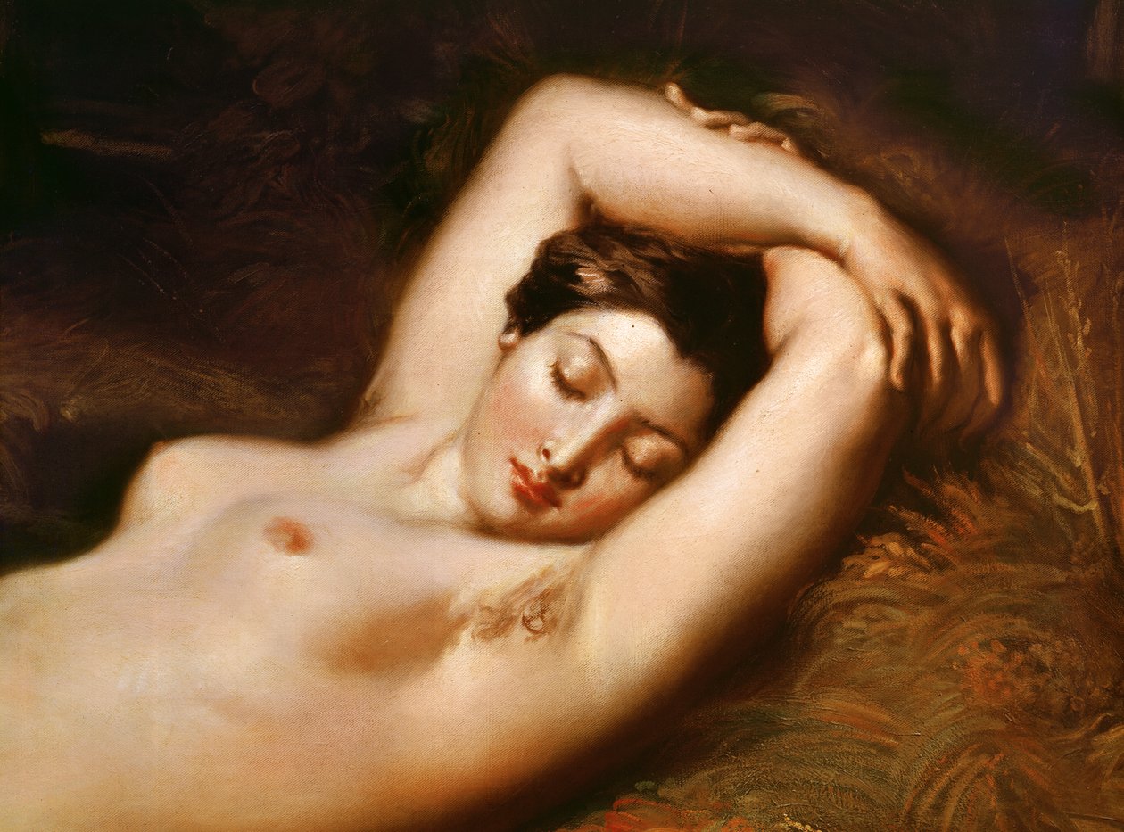 Alvó nimfa részlete a fejről, 1850 olaj, vászon alkotó: Théodore Chassériau