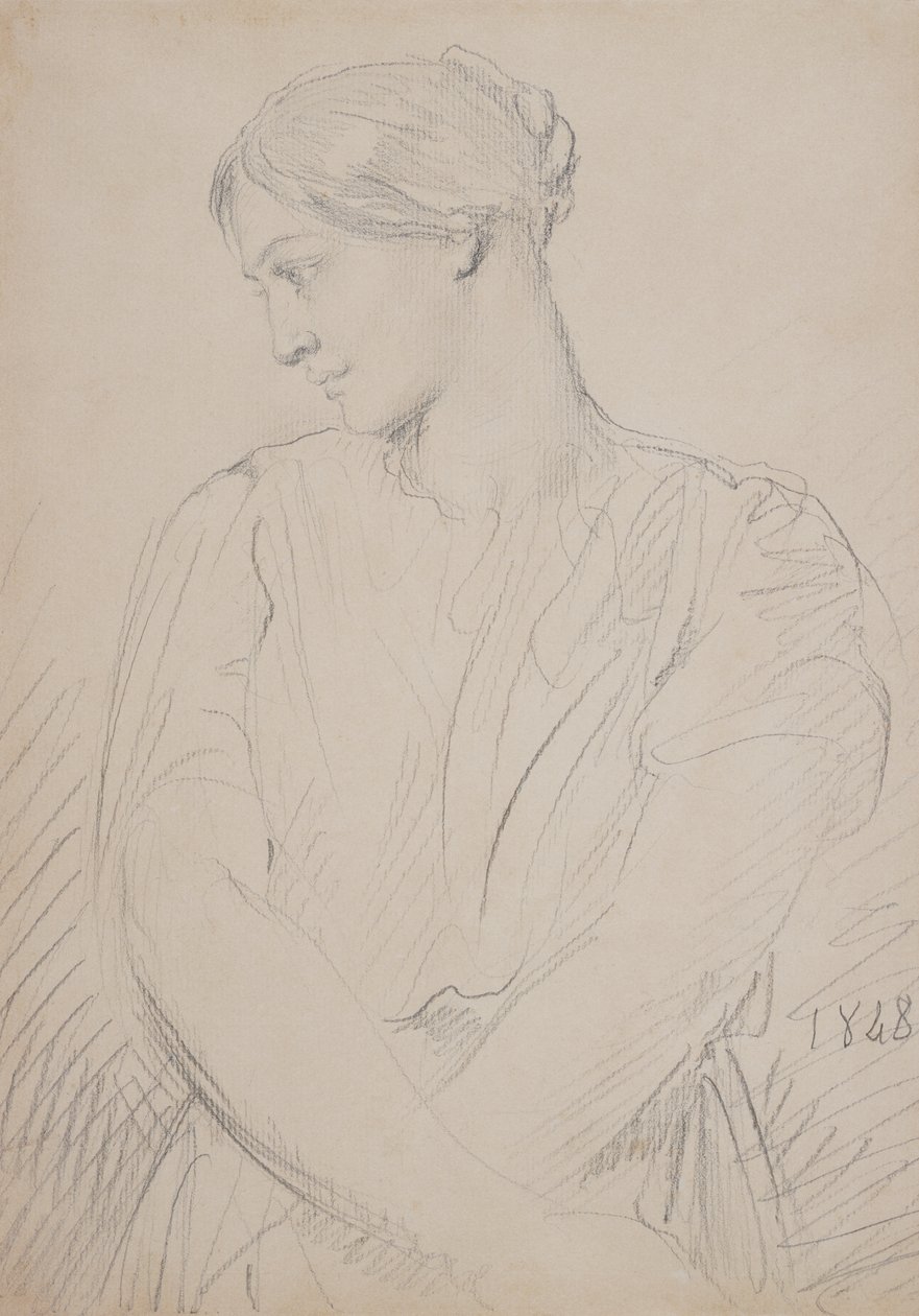 Alice Ozy, 1848 (grafit papíron) alkotó: Théodore Chassériau