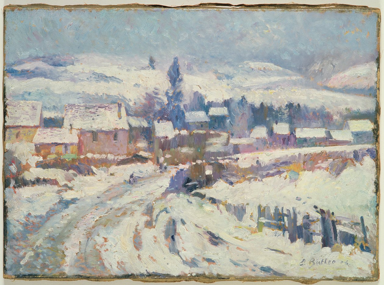 Falu hó alatt, 1906 alkotó: Theodore Earl Butler
