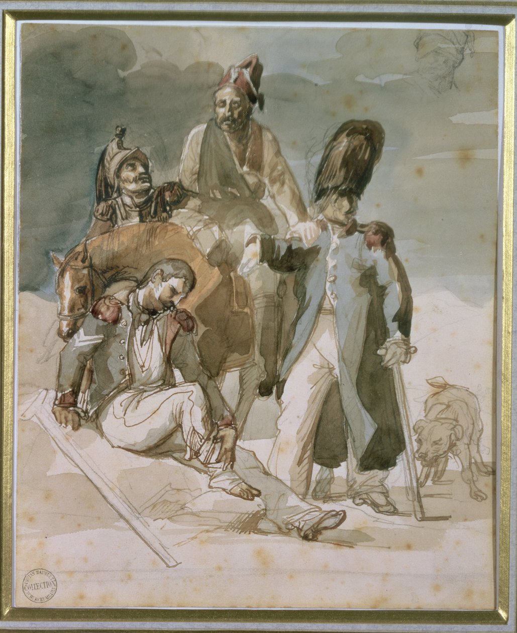 Epizód Napóleon visszavonulásáról Oroszországból 1812-ben alkotó: Theodore Gericault