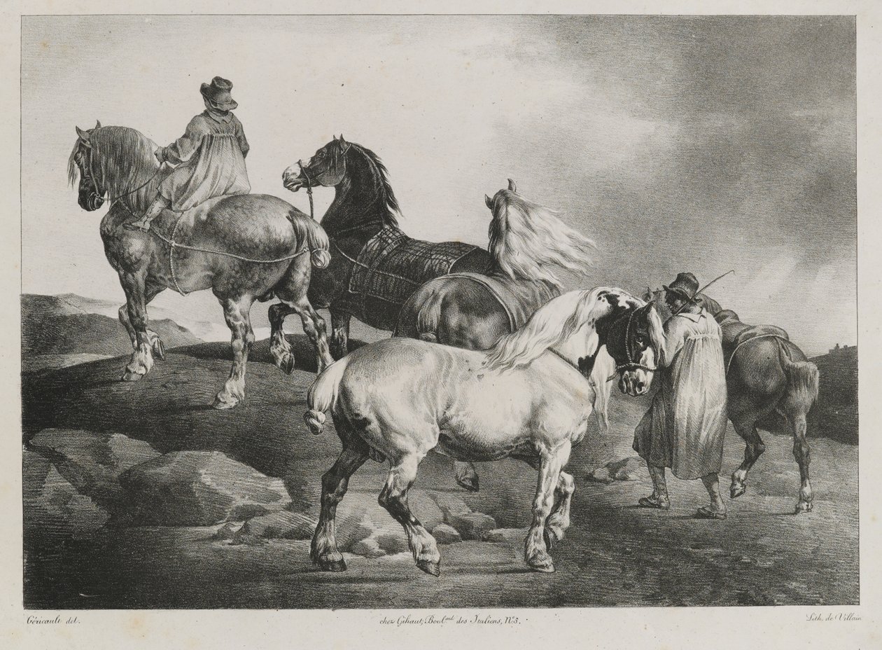 A lovakat a vásárra vezetik, 1822 alkotó: Theodore Gericault