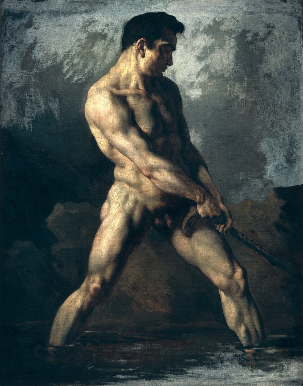 Egy férfi akt tanulmányozása alkotó: Theodore Gericault