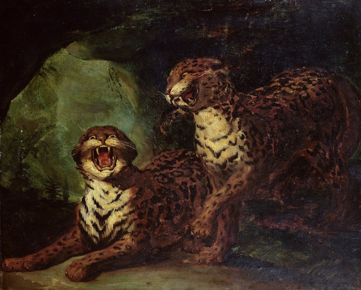 Két leopárd, c. 1820 alkotó: Theodore Gericault