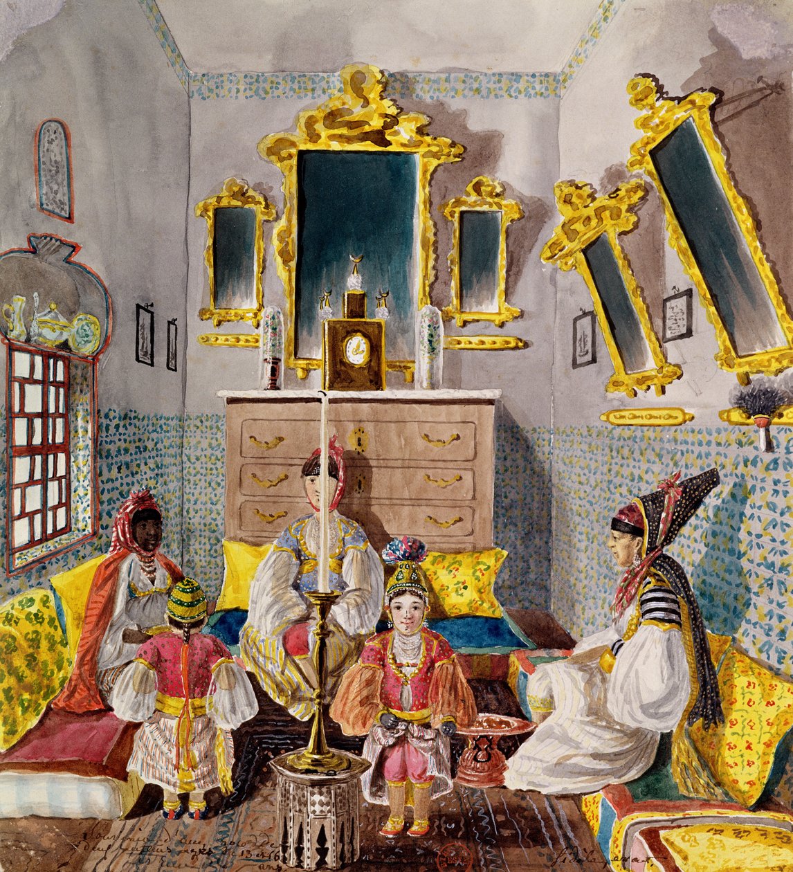 Algériai belső, 1835 körül alkotó: Theodore Leblanc