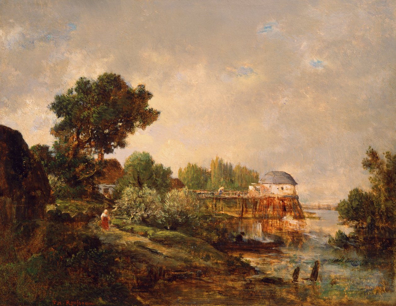 A régi malom Saint-Ouenben, Párizsban, Franciaországban alkotó: Pierre Etienne Theodore Rousseau