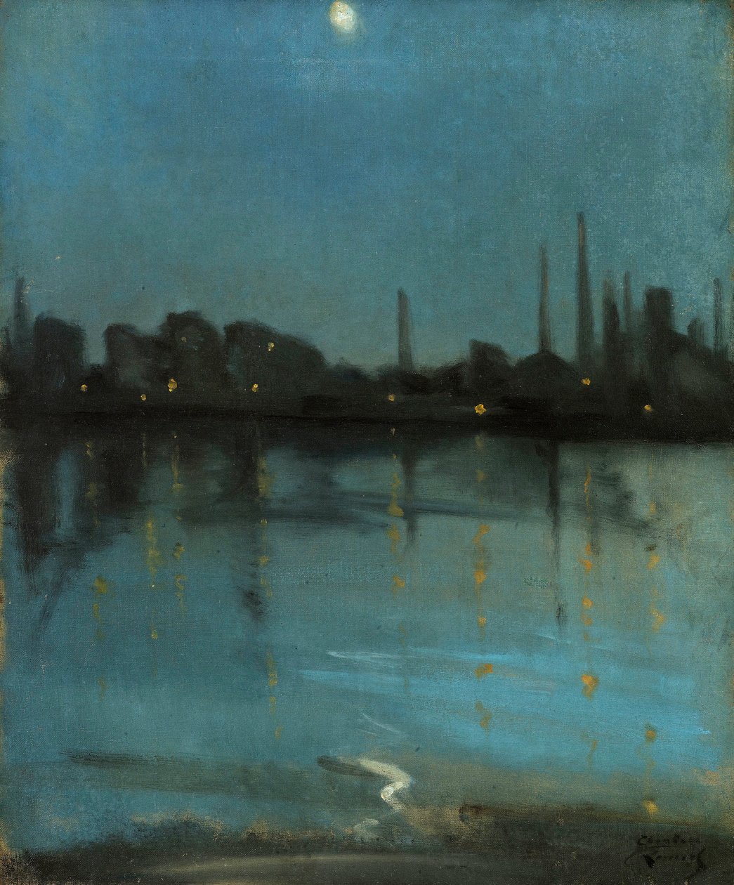 Battersea és a Temze Chelsea felől, 1890 körül alkotó: Theodore Roussel
