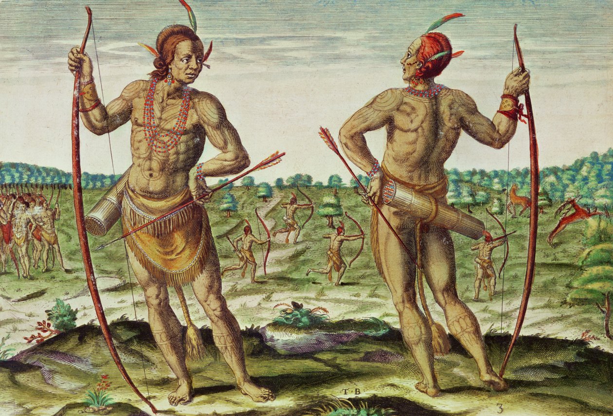 Virginia lakói, az „Admiranda Narratio...” című könyvéből, Theodore de Bry alkotó: Theodore de Bry