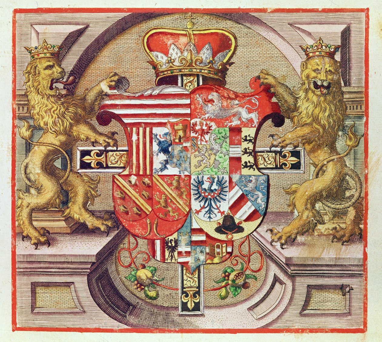 Admiranta Narratio..., Fegyvermetszet (3. oldal), 1585-1588 (színes metszet) alkotó: Theodore de Bry