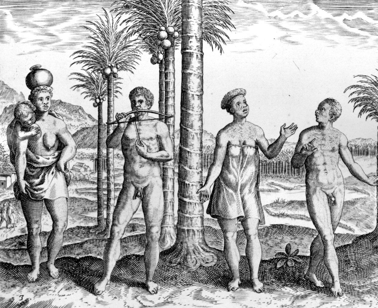 Caffre People, illusztráció az „India Orientalis”-ból, megjelent 1598-ban alkotó: Theodore de Bry
