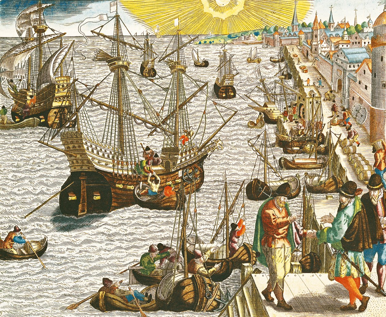 Indulás Lisszabonból Brazíliába, Kelet-Indiába és Amerikába, illusztráció az 