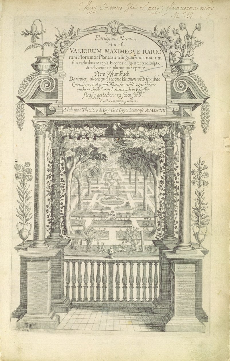 Címlap az 1612-ben megjelent „Florilegium”-ból alkotó: Theodore de Bry