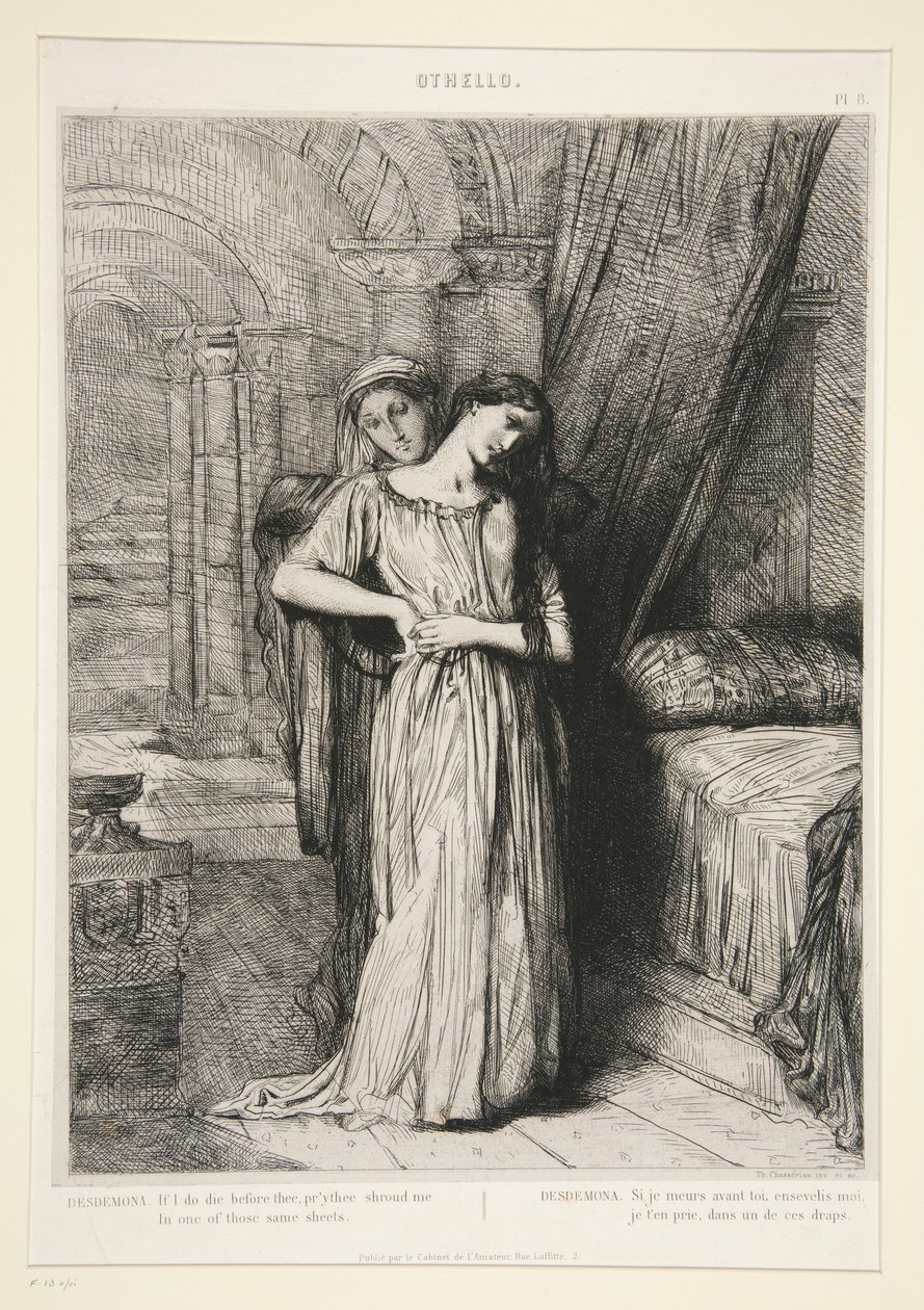 „Desdemona”, 8. tábla az Othellóból (IV. felvonás, III. jelenet) alkotó: Théodore Chassériau