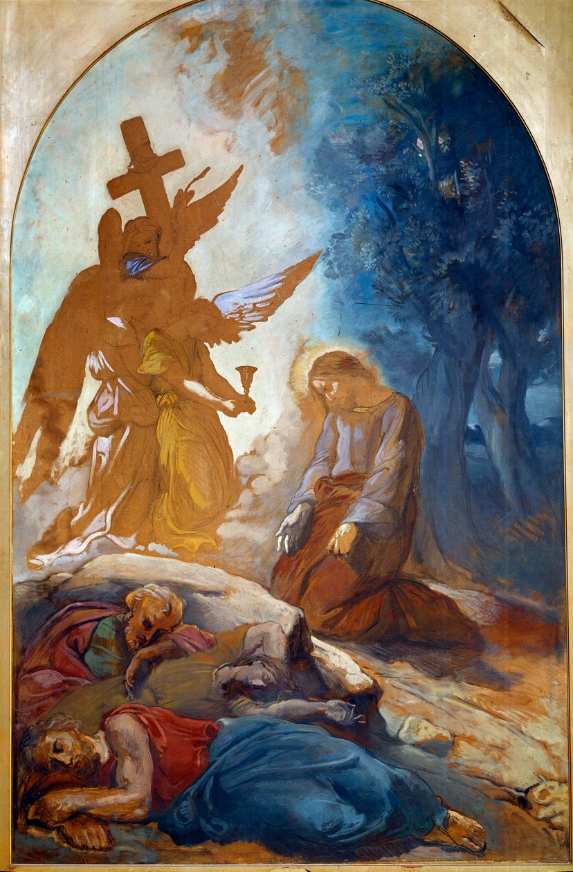 Jézus az olajfák kertjében. Theodore Chasseria (1819-1856) festménye alkotó: Théodore Chassériau