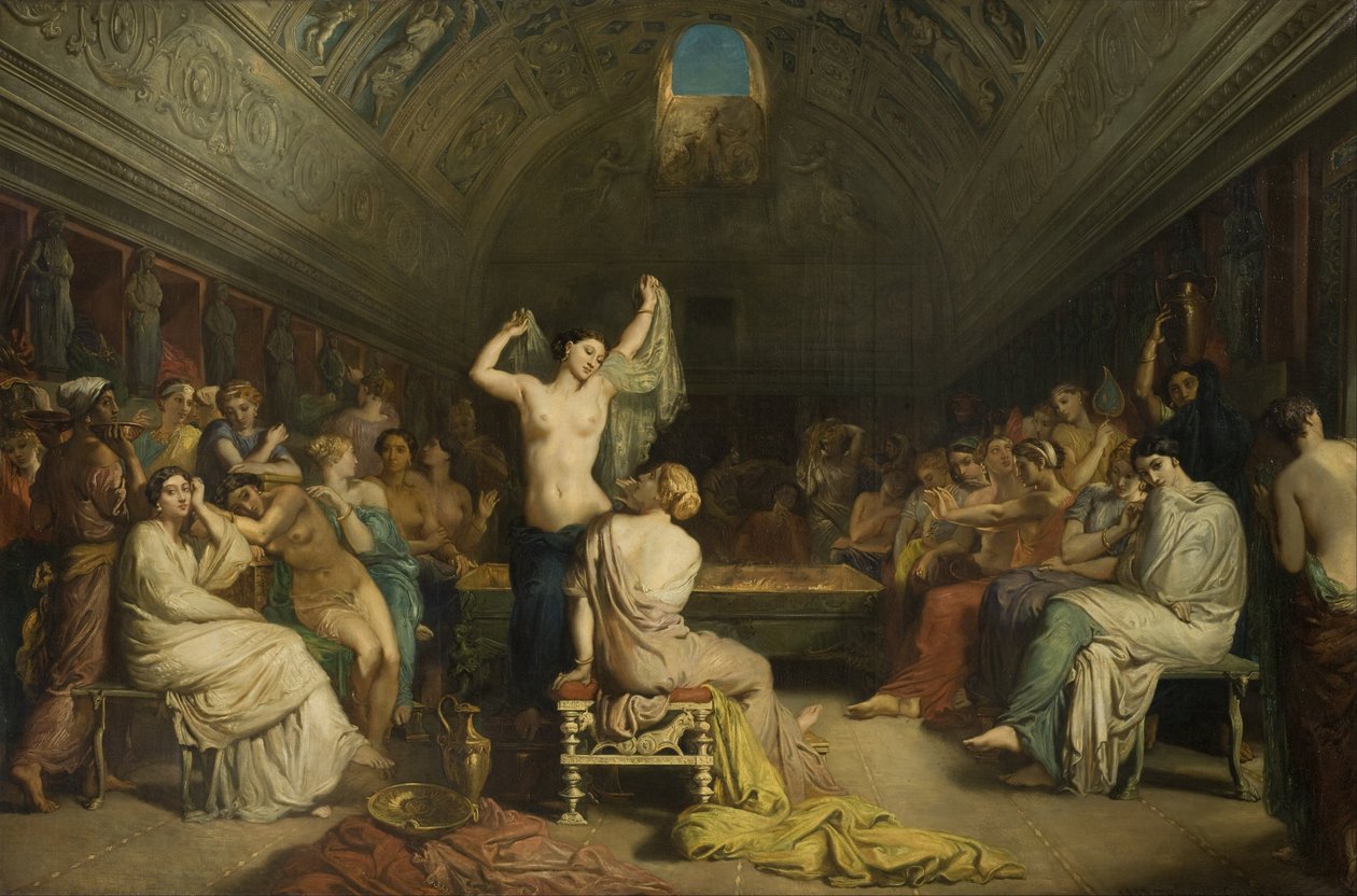 A tepidarium, „terem, ahol Pompeji asszonyai a fürdőből kijövet megpihentek és megszárítkoztak” alkotó: Théodore Chassériau
