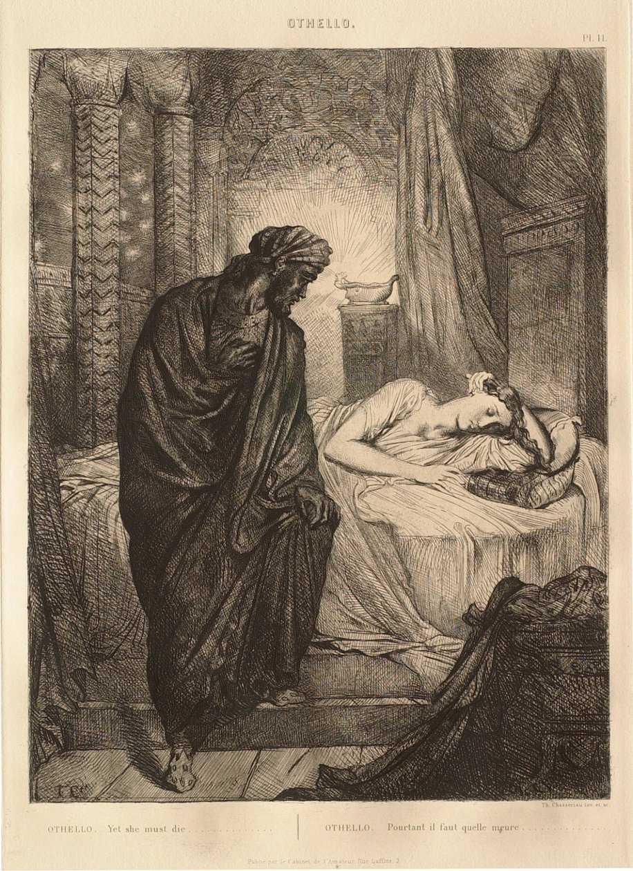 Othello-szvit: 11. szám (5. felvonás, 2. jelenet: Othello Desdemona ágya mellett) alkotó: Théodore Chassériau