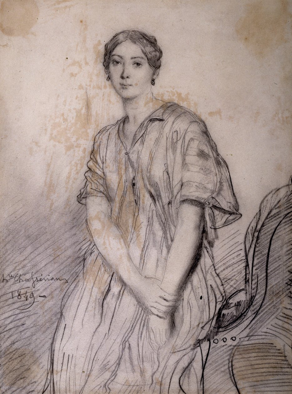Alice Ozy (Julie, Justine Pilloy) színésznő (1820-1893) portréja alkotó: Théodore Chassériau