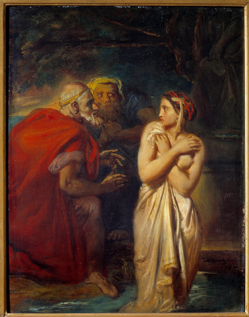 Suzanne és a vének festménye, Theodore Chasseriau (1819-1856) 1856 V. 0,4x0,31 m alkotó: Théodore Chassériau